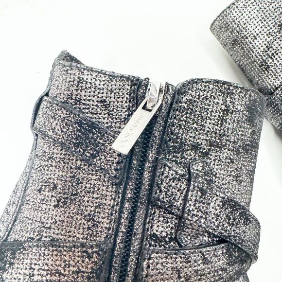 ❌SOLD❌ Jimmy Choo Mitchel 100 Ankle Boot Metallic Washed Dotted Suede Women’s 38 - Picture 11 of 11